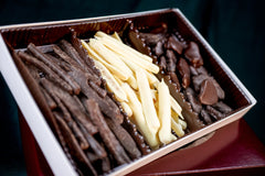 Chocolate Candied Orange Peels, White Chocolate Candied Lemon Peels, Dark Chocolate Candied Ginger