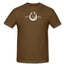 Brown unisex t-shirt with The Secret Chocolatier 'Evil Good Chocolate' monkey logo printed in white on the chest.