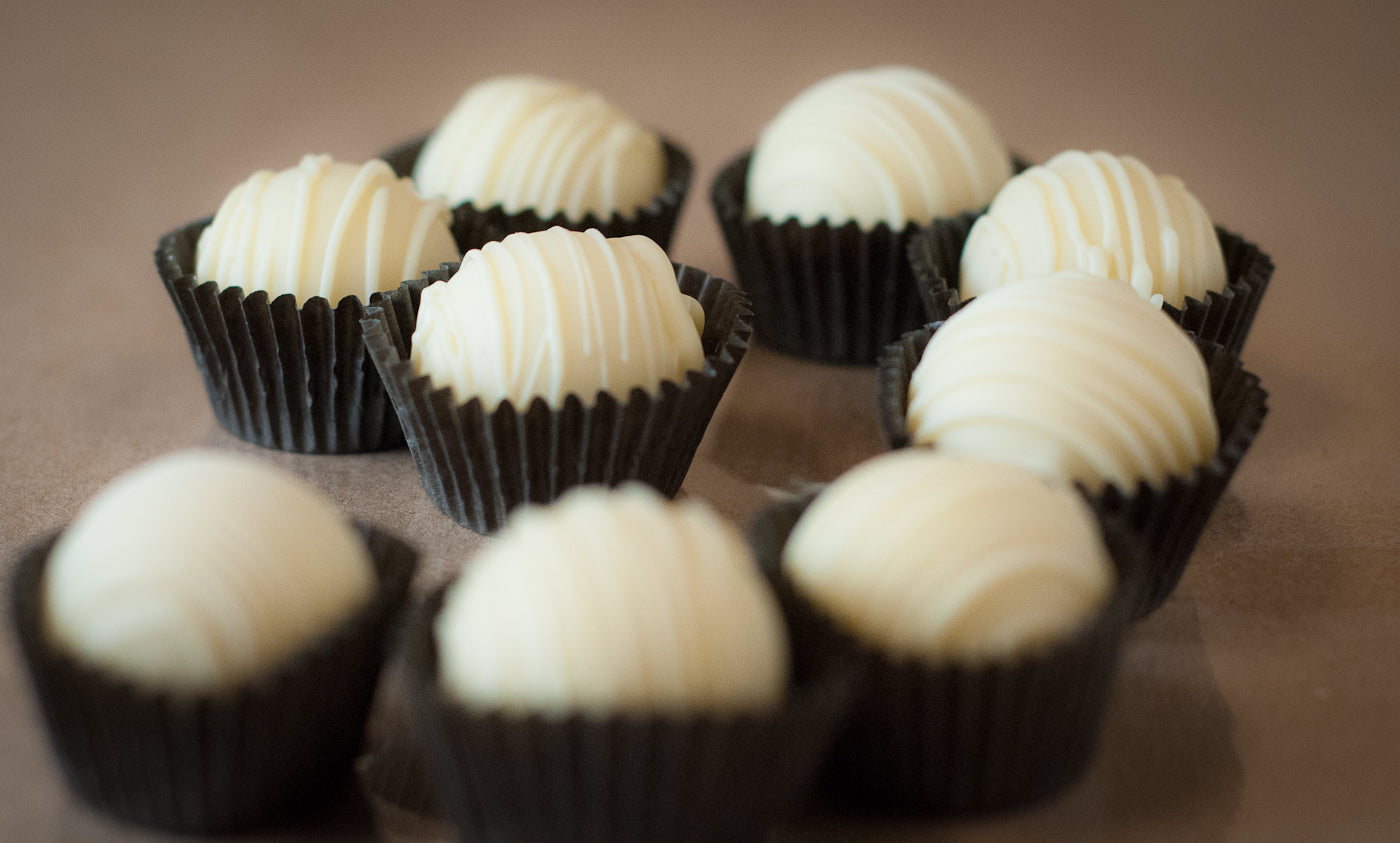 White Chocolate Truffles Swirling