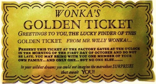 Willy Wonka Golden Ticket