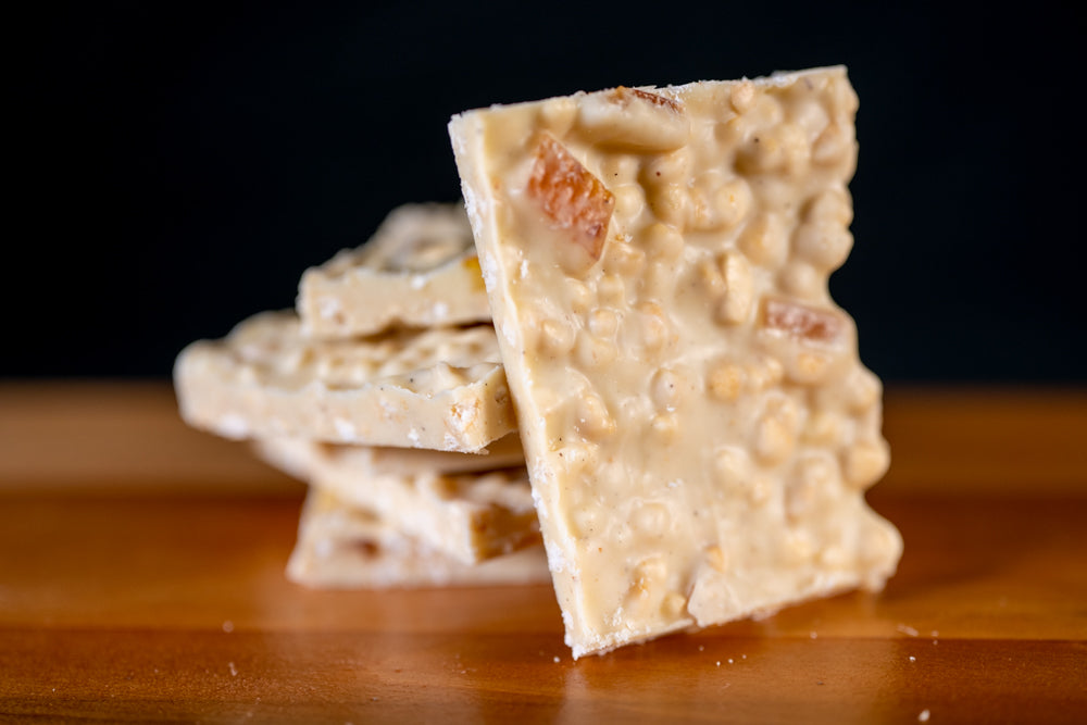 Planks of White Chocolate Cardamom Crunch Bark