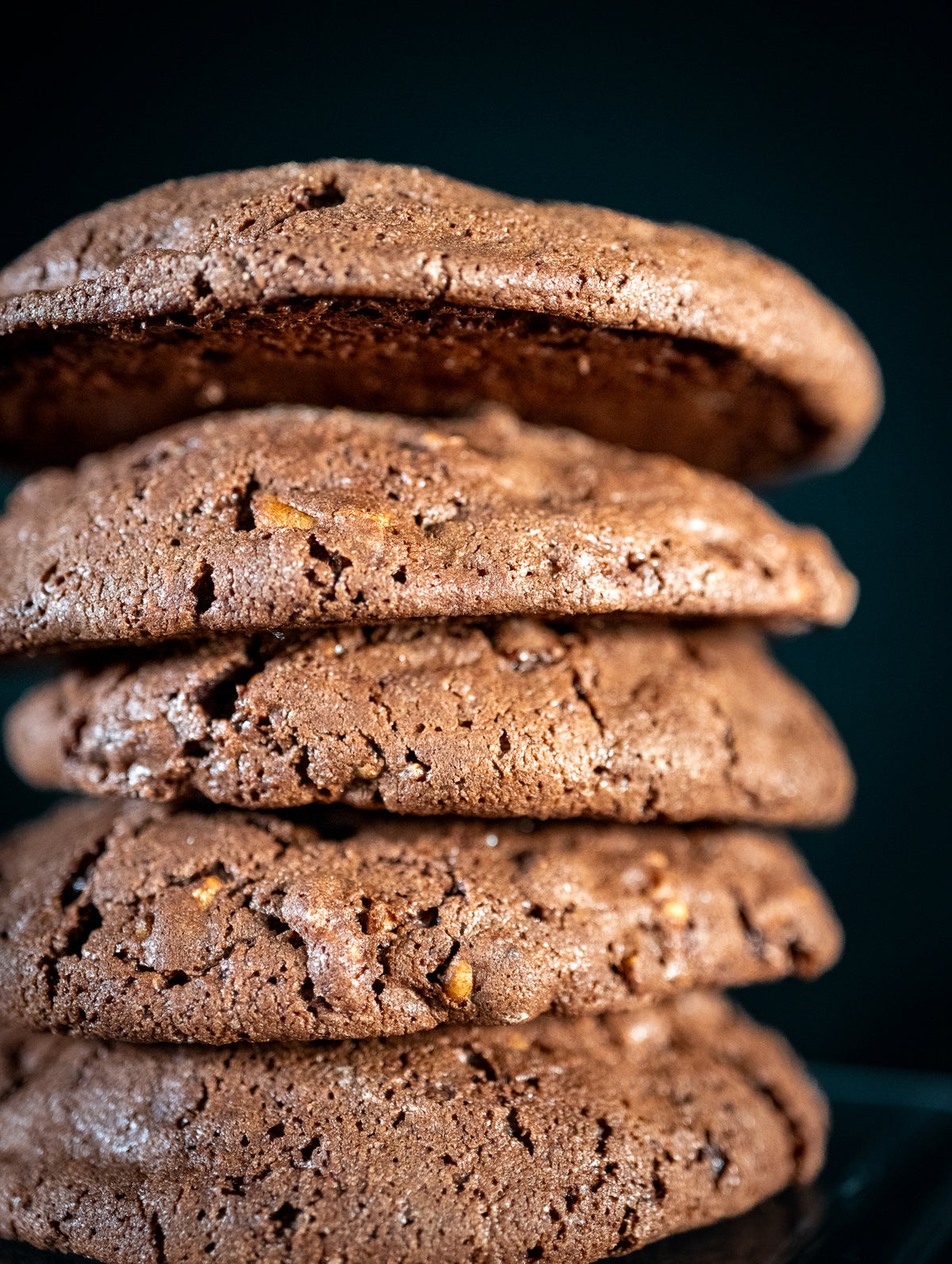 Flourless Chocolate Walnut Cookie (stacked)