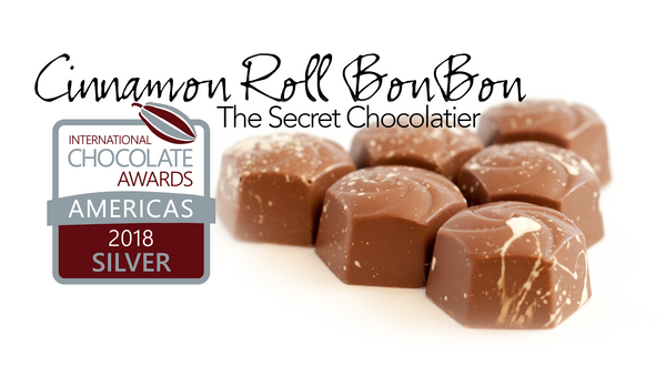 International Chocolate Awards Americas 2018 Silver medal for the Cinnamon Roll Bon Bon.