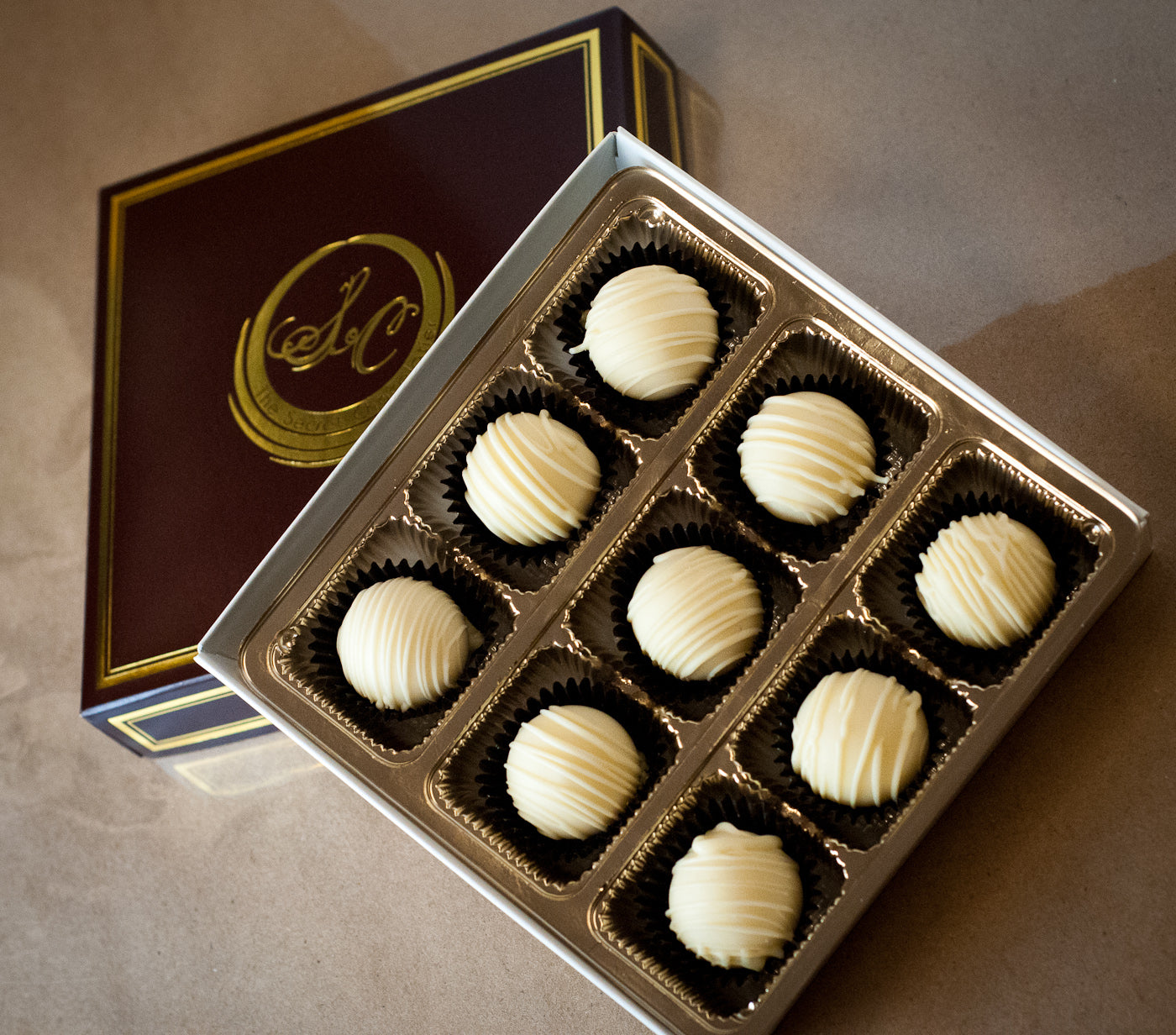 Box of 9 White Chocolate Truffles Main image
