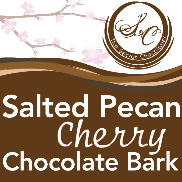 Salted Pecan Cherry Chocolate Bark Label