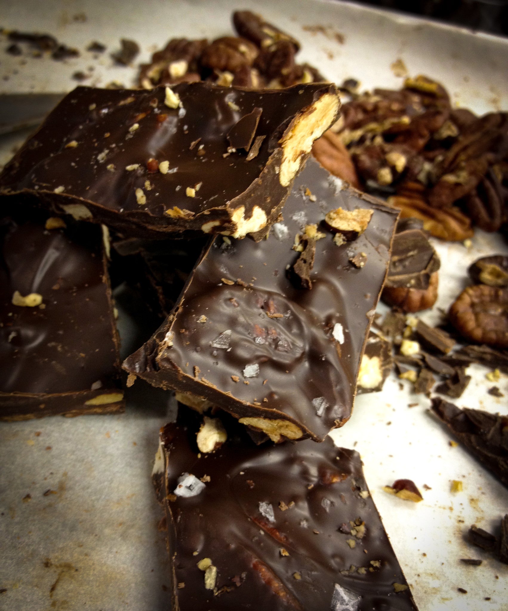 Salted Pecan Cherry Chocolate Bark