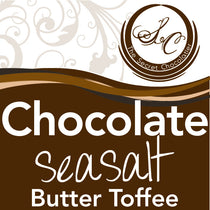 The Secret Chocolatier Sea Salt Butter Toffee label — one of the items featured in the Executive Chocolate Box.